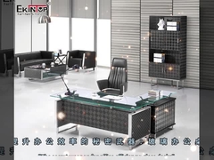 Ofis Binası İçin Çelik Ayaklı Modern Cam Masa İsteğe Bağlı Renk