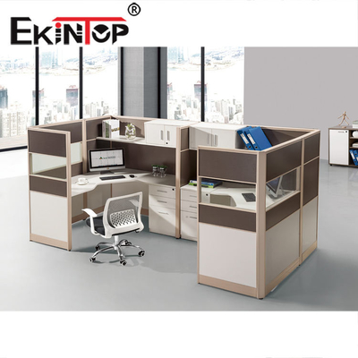 Okul Atölyesi için Modern 4 Kişilik Ofis İş İstasyonu Modüler Çok İşlevli