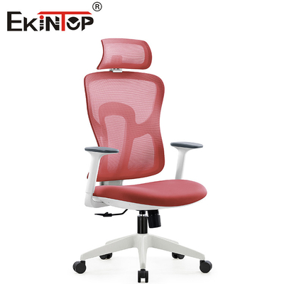 Ev Ofis Mobilyaları İçin Arkalıklı Kırmızı Ergonomik Mesh Bilgisayar Koltuğu