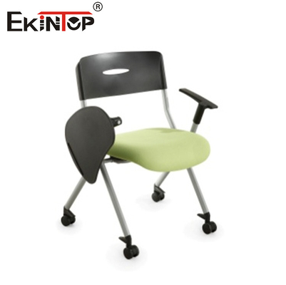 Modern katlanabilir sandalye yazma masası ile misafir örgü arka ofis eğitim sandalyesi