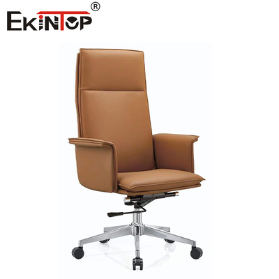 Height Adjustable High Back PU Leather Chair With Swivel Casters