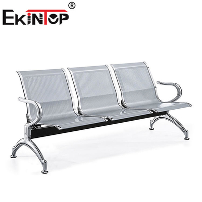 PU Köpük Yastık ile Ofis Otobüs Terminali Metal Bekleme Koltuğu 3 Kişilik
