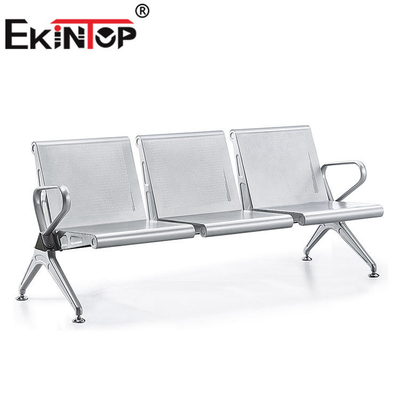 PU Köpük Yastık ile Ofis Otobüs Terminali Metal Bekleme Koltuğu 3 Kişilik