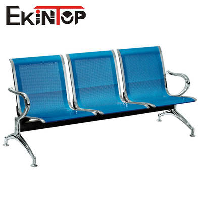 Paslanmaz Metal Resepsiyon Koltukları, Halk Bankası Salonu İçin 3 Kişilik Tandem Sandalye
