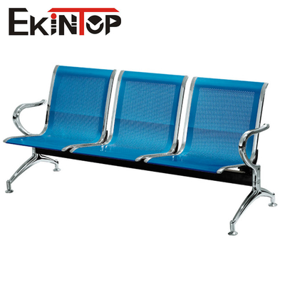 Paslanmaz Metal Resepsiyon Koltukları, Halk Bankası Salonu İçin 3 Kişilik Tandem Sandalye