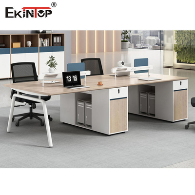 Ahşap Hücre Ofis İş İstasyonu İki Renkli Dikişsiz Dikiş OEM
