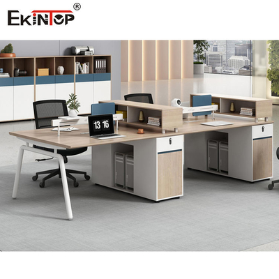 Ahşap Hücre Ofis İş İstasyonu İki Renkli Dikişsiz Dikiş OEM