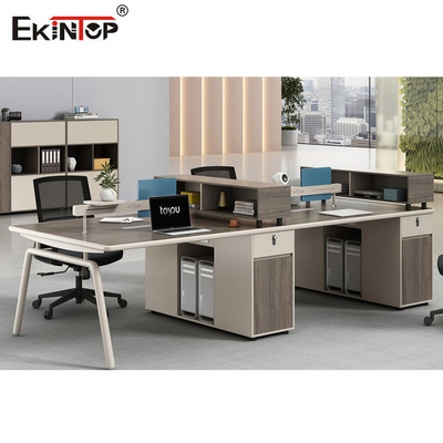 Ahşap Hücre Ofis İş İstasyonu İki Renkli Dikişsiz Dikiş OEM