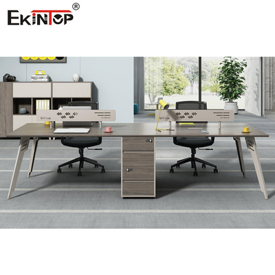 Ahşap Hücre Ofis İş İstasyonu İki Renkli Dikişsiz Dikiş OEM