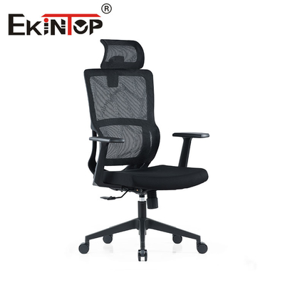 OEM ODM Yüksek Geri Ergonomik Sandalye, Sabit Kolçaklı Siyah Hasır Sandalye