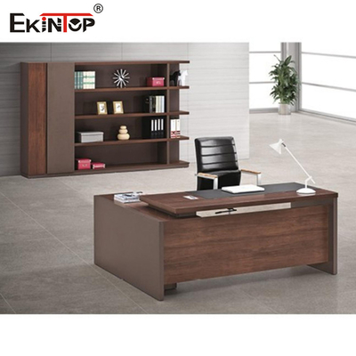 Resepsiyon Parlak Mat Yüzey İçin Modern Ahşap Bilgisayar Ofis Masası