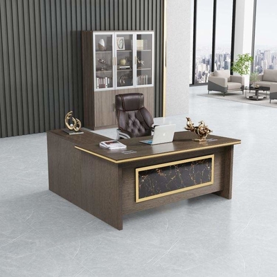 ofis işleri ODM için L Şekli Modern Stil Masa Melamin Kurulu Malzemesi