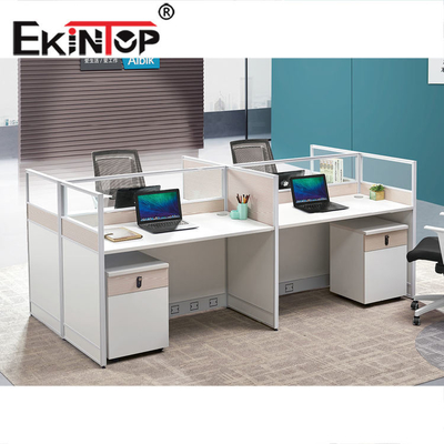 Ticari Modern 4 Kişilik Ofis İş İstasyonu Mobilyaları ISO9001 Sertifikalı