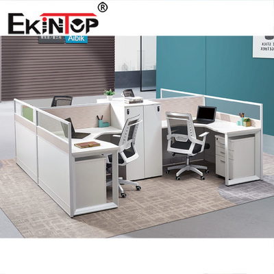 Ticari Modern 4 Kişilik Ofis İş İstasyonu Mobilyaları ISO9001 Sertifikalı