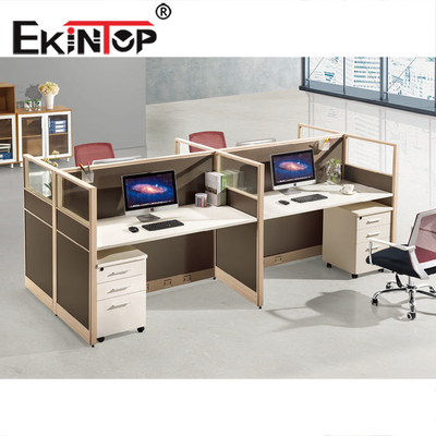 Okul Atölyesi için Modern 4 Kişilik Ofis İş İstasyonu Modüler Çok İşlevli