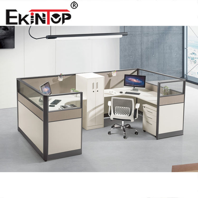 Okul Atölyesi için Modern 4 Kişilik Ofis İş İstasyonu Modüler Çok İşlevli