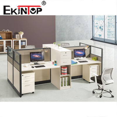 Okul Atölyesi için Modern 4 Kişilik Ofis İş İstasyonu Modüler Çok İşlevli