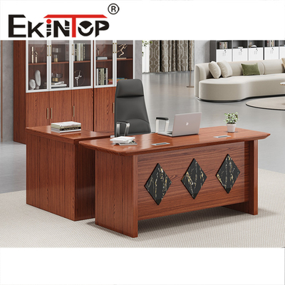 Lüks Modern Yönetici Ofis Masası Ahşap L Şekli Uzatılabilir