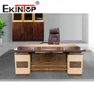 Ahşap MDF E1 Partiilce Board Yönetici Ofis Masası Seti Modern Ofis Mobilyaları L Şekli