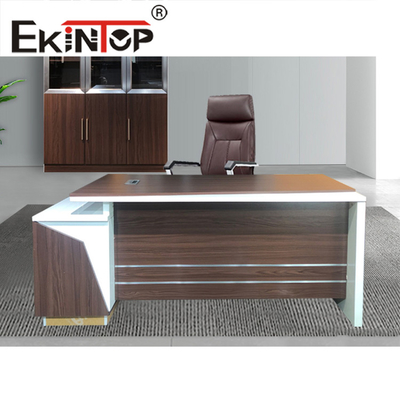OEM ODM L Şekli Ofis Masası Meşe Ahşap Yönetici Ofis Masası