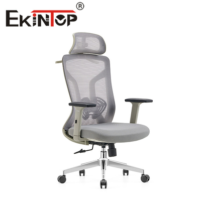 Gri Ergonomik Ayarlanabilir Hasır Sandalye Yüksek Arkalıklı Yönetici Ofis Koltuğu