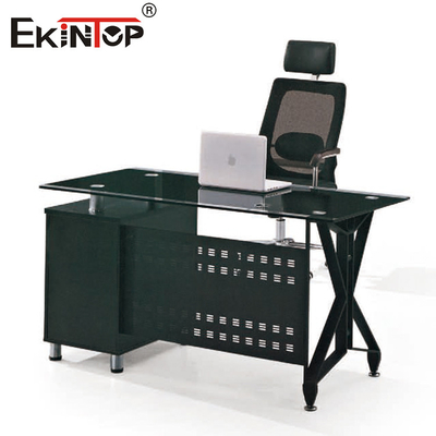 Metal Çerçeve Temperli Cam Ofis Masası Modern Ofis İş İstasyonu Mobilyaları