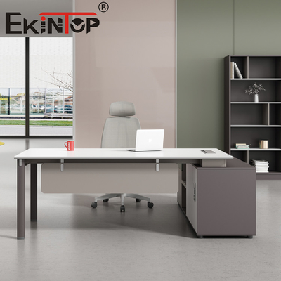 Ergonomik Ofis Masası Ev Mobilyaları İçin Ahşap Bilgisayar Masası Demir
