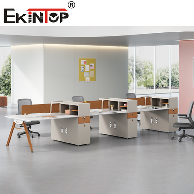 Personel 2-8 Kişilik Çelik Çerçeve İçin Beyaz Masa Üstü Ofis İş İstasyonu
