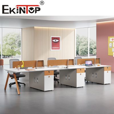 Personel 2-8 Kişilik Çelik Çerçeve İçin Beyaz Masa Üstü Ofis İş İstasyonu