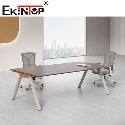 Özelleştirilebilir Modern Ahşap Konferans Odası Masası Açık Kahverengi