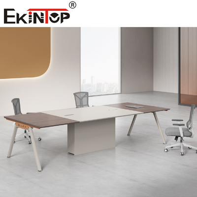Özelleştirilebilir Modern Ahşap Konferans Odası Masası Açık Kahverengi