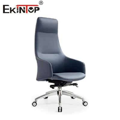 Ergonomik Mavi Deri Yönetici Ofis Koltuğu Yükseklik Ayarlayıcı