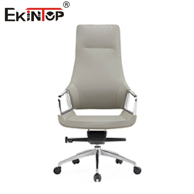 Ergonomik Mavi Deri Yönetici Ofis Koltuğu Yükseklik Ayarlayıcı