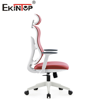 Ev Ofis Mobilyaları İçin Arkalıklı Kırmızı Ergonomik Mesh Bilgisayar Koltuğu