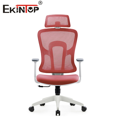 Ev Ofis Mobilyaları İçin Arkalıklı Kırmızı Ergonomik Mesh Bilgisayar Koltuğu