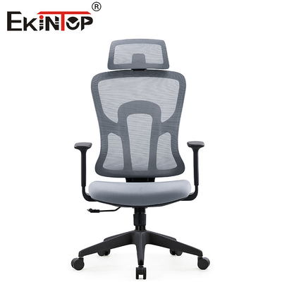 Konfor ve Destek İçin Arkalıklı Gri Ergonomik Ofis Fileli Sandalye