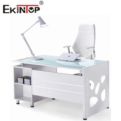 Öğrenci Çalışma Tempered Ofis Cam Masaları Kalınlaştırılmış Sert Yuvarlak Köşeler