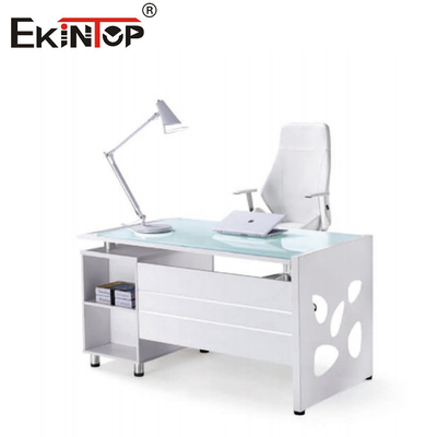 Öğrenci Çalışma Tempered Ofis Cam Masaları Kalınlaştırılmış Sert Yuvarlak Köşeler