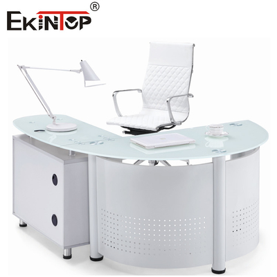 Beyaz Siyah Tempered Glass Bilgisayar Masaüstü Ev Ofis Masası