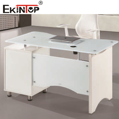 Metal Ayak Cam Bilgisayar Masası Yürütme Cam Masası Standart Özel