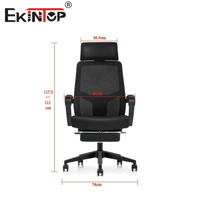 Nefes alıcı siyah ağlı arka ofis koltuğu, bel desteği ile