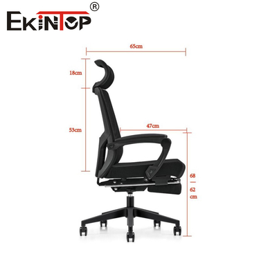 Nefes alıcı siyah ağlı arka ofis koltuğu, bel desteği ile