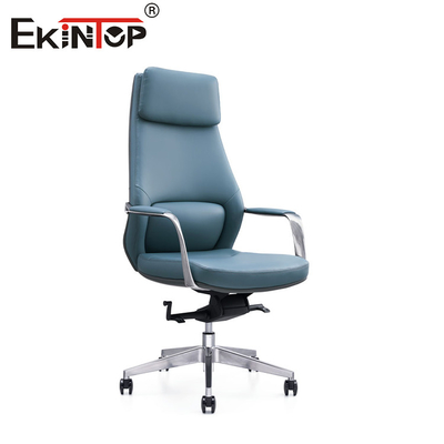 Etkileyici Bir Ofis Estetiği için Şık ve Şık Mavi PU Deri Sandalye