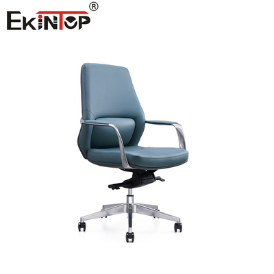 Etkileyici Bir Ofis Estetiği için Şık ve Şık Mavi PU Deri Sandalye