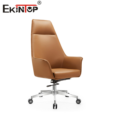 Bel desteği ile ergonomik deri sandalye PU yastıklı koltuk tabanı