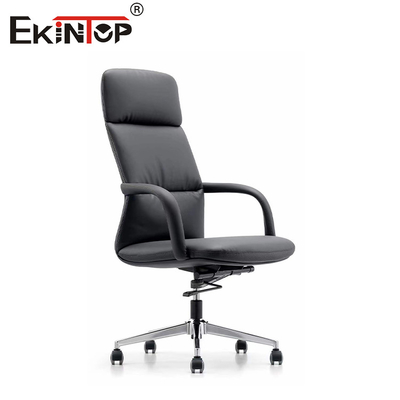 İş Ergonomi Siyah PU Deri Ofis Koltuğu Tekerlekli Resepsiyon Koltuğu