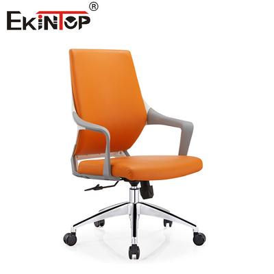Tekerlekli Yüksek Sırt Portakal Deri Ofis Sandalyesi Modern Stil