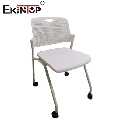 Casters Plastik Sırt Yastığı Demir Çerçeve ile Katlanabilir Eğitim Sandalyesi