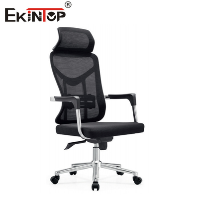 Baş destekli ve örgü kumaş metal bacaklı ergonomik ofis sandalyesi