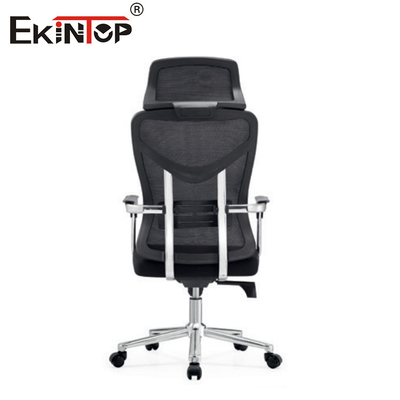 Baş destekli ve örgü kumaş metal bacaklı ergonomik ofis sandalyesi